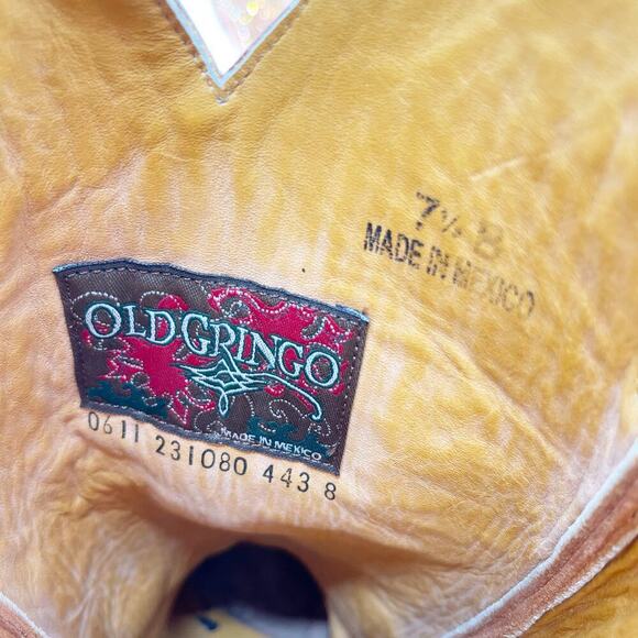 Old Gringo Mango Orange Eagle Swarovski Crystal Western Cowgirl Boot size 7.5 - Picture 11 of 11